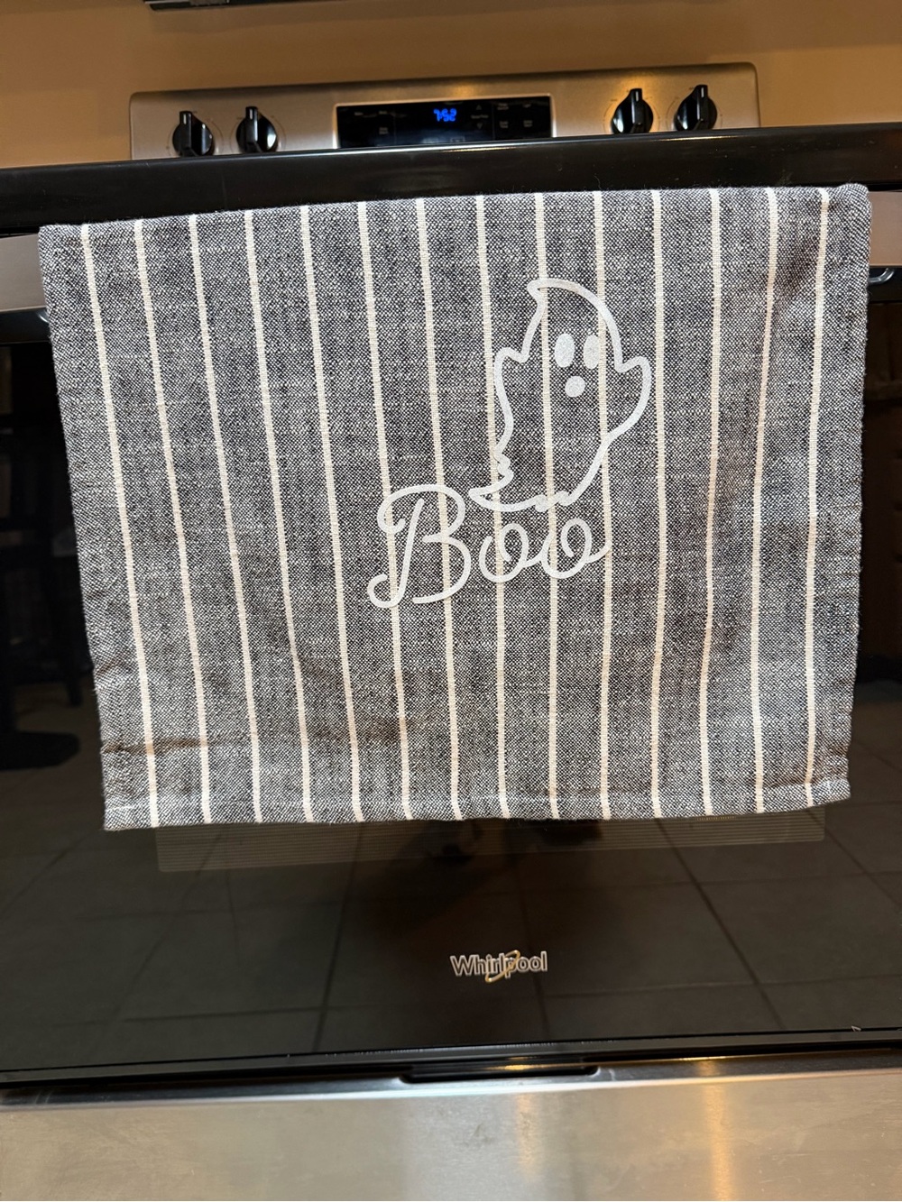 Striped 'Boo' 👻 Kitchen Towel